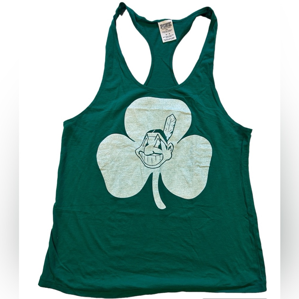 PINK Cleveland Indians Shake your Shamrocks Racer back Tank